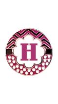 Retractable Badge Holder with ENAMEL Letter H
