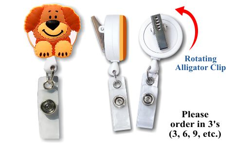 Retractable Badge Holder with 3D Rubber Dog