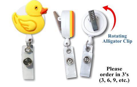 Retractable Badge Holder with 3D Rubber Duck