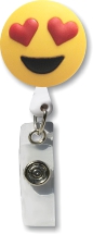 Retractable Badge Holder with 3D Rubber Love Emoji