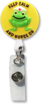 Retractable Badge Holder with 3D Rubber Nurse Frog