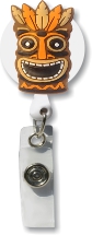 Retractable Badge Holder with 3D Rubber Tiki