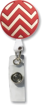 Retractable Badge Holder with 3D Rubber Red Chevron