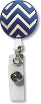 Retractable Badge Holder with 3D Rubber Blue Chevron