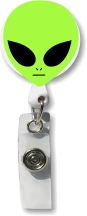 Retractable Badge Holder with 3D Rubber Alien
