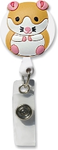 Retractable Badge Holder with 3D Rubber Hamster