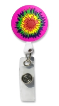 Retractable Badge Holder with 3D Rubber Tie Dye