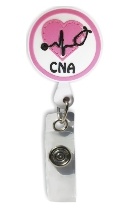 Retractable Badge Holder with 3D Rubber CNA Heart