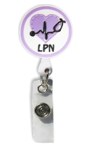 Retractable Badge Holder with 3D Rubber LPN Heart