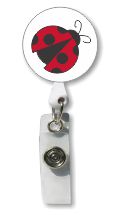 Retractable Badge Holder with Photo Metal: Ladybug