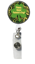 Retractable Badge Holder with Photo Metal: St. Patricks Day