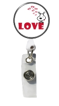 Retractable Badge Holder with Photo Metal: Love