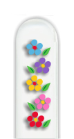 Glass Nail File: Multi-Color Flowers