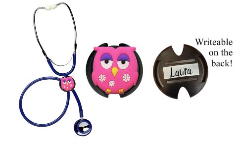 Stethoscope ID Tags with Soft 3D Rubber Owl