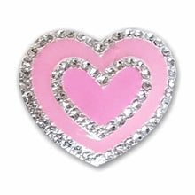 Load image into Gallery viewer, SP-009 Pink Heart Sparkle Rhinestone Badge Holder
