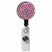 Load image into Gallery viewer, BH-103 Pink and Clear Rhinestones Badge Holder - Pack of 3
