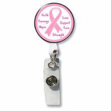 Load image into Gallery viewer, PM-1040 Pink Ribbon Photo Metal Badge Holder - Pack of 3
