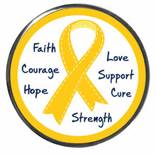 Load image into Gallery viewer, PM-1041 Yellow Ribbon Photo Metal Badge Holder - Pack of 3
