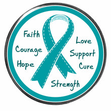 Load image into Gallery viewer, PM-1043 Teal Ribbon Photo Metal Badge Holder - Pack of 3
