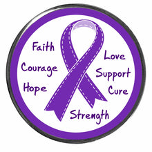 Load image into Gallery viewer, PM-1044 Purple Ribbon Photo Metal Badge Holder - Pack of 3
