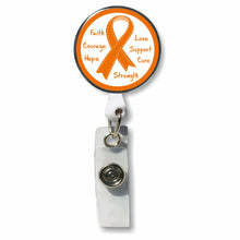 Load image into Gallery viewer, PM-1045 Orange Ribbon Photo Metal Badge Holder - Pack of 3
