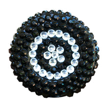 Load image into Gallery viewer, BH-105 Black and Clear Rhinestones Badge Holder - Pack of 3
