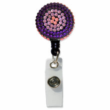 Load image into Gallery viewer, BH-107 Purple and Pink Rhinestones Badge Holder - Pack of 3
