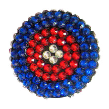 Load image into Gallery viewer, BH-108 Red Clear Blue Rhinestones Badge Holder - Pack of 3
