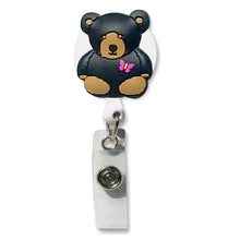 Load image into Gallery viewer, BH-120 Black Bear 3D Rubber Badge Holder - Pack of 3
