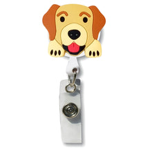 Load image into Gallery viewer, BH-138 Yellow Dog 3D Rubber Badge Holder - Pack of 3
