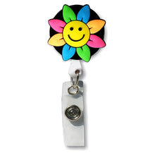 Load image into Gallery viewer, BH-144 Smiley Flower 3D Rubber Badge Holder - Pack of 3
