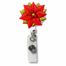 Load image into Gallery viewer, BH-149 Poinsettia 3D Rubber Badge Holder - Pack of 3

