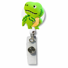 Load image into Gallery viewer, BH-152 T-Rex Dinosaur 3D Rubber Badge Holder - Pack of 3
