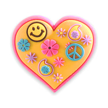 Load image into Gallery viewer, BH-015 Retro Heart 3D Rubber Badge Holder - Pack of 3
