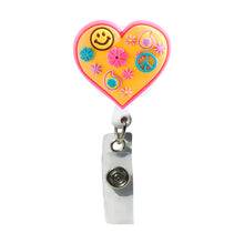 Load image into Gallery viewer, BH-015 Retro Heart 3D Rubber Badge Holder - Pack of 3
