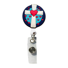 Load image into Gallery viewer, BH-024 Cross 3D Rubber Badge Holder - Pack of 3
