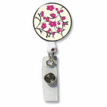 Load image into Gallery viewer, PM-296 Pink Flowers Photo Metal Badge Holder - Pack of 3

