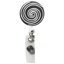 Load image into Gallery viewer, BH-029BLK Black Swirl 3D Rubber Badge Holder - Pack of 3
