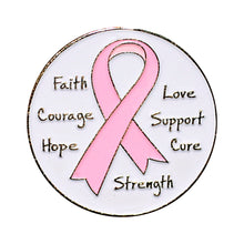 Load image into Gallery viewer, BH-401 Enamel Pink Ribbon Badge Holder - Pack of 3
