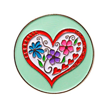 Load image into Gallery viewer, BH-409 Enamel Heart Badge Holder - Pack of 3
