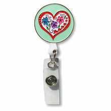 Load image into Gallery viewer, BH-409 Enamel Heart Badge Holder - Pack of 3
