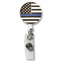 Load image into Gallery viewer, BH-412 Enamel Thin Blue Line Badge Holder - Pack of 3
