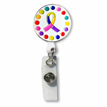 Load image into Gallery viewer, BH-415 Enamel Multi Color Support Ribbon Badge Holder - Pack of 3
