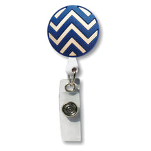 Load image into Gallery viewer, BH-083 Blue Chevron 3D Rubber Badge Holder - Pack of 3
