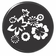 Load image into Gallery viewer, PM-885 Black &amp; White Flowers Photo Metal Badge Holder - Pack of 3
