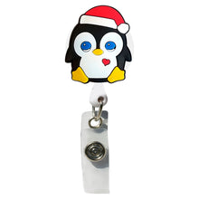 Load image into Gallery viewer, BH-092 Christmas Penguin Rubber Badge Holder - Pack of 3
