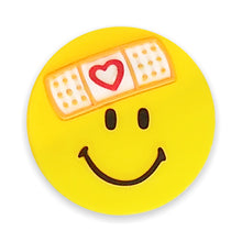 Load image into Gallery viewer, BH-093 Bandage Smiley 3D Rubber Badge Holder - Pack of 3
