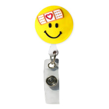 Load image into Gallery viewer, BH-093 Bandage Smiley 3D Rubber Badge Holder - Pack of 3
