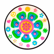 Load image into Gallery viewer, BH-097 White Retro Flower 3D Rubber Badge Holder - Pack of 3
