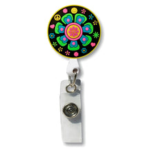 Load image into Gallery viewer, BH-098 Retro Flower 3D Rubber Badge Holder - Pack of 3
